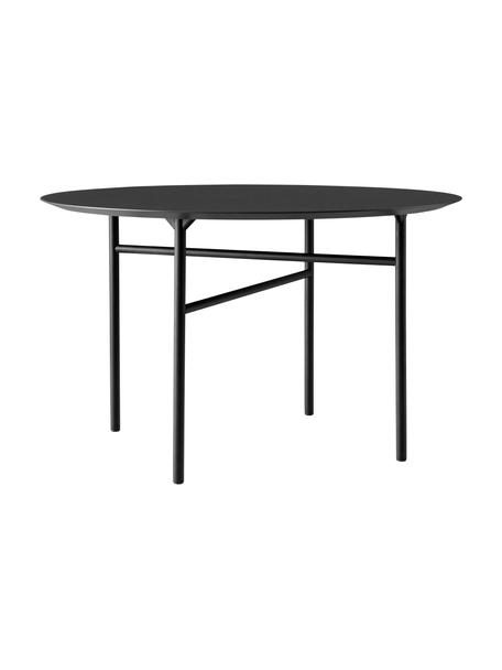 Tavolo da pranzo rotondo Snaregade, in diverse misure, Piano del tavolo: Pannello di fibra a media, Struttura: metallo, verniciato a pol, Antracite, nero, Ø 138 x Alt. 73 cm