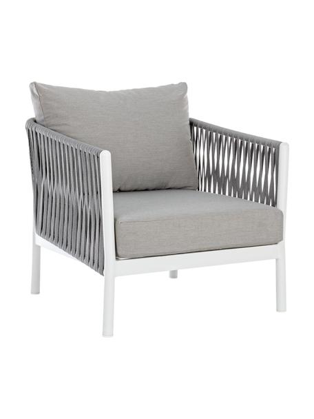 Fotel ogrodowy Florencia, Stelaż: aluminium malowane proszk, Szary, biały, S 80 x G 85 cm