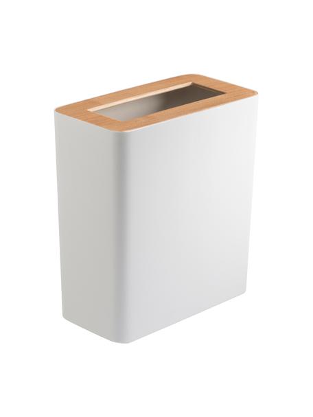 Papierkorb Rin aus lackiertem Stahl, Deckel: Holz, Weiß, Dunkelbraun, B 28 x H 30 cm