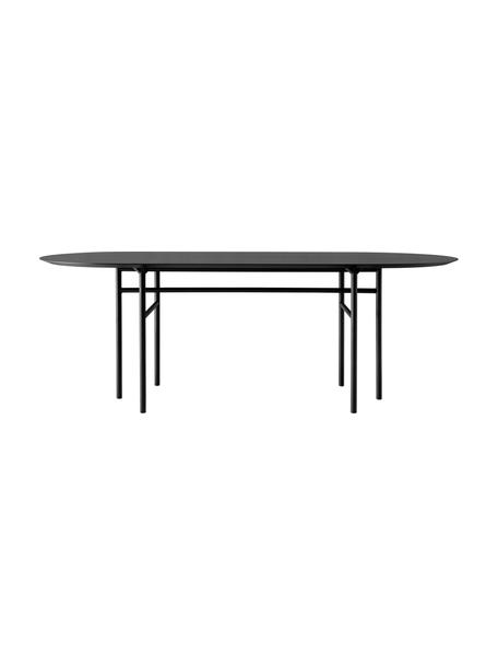 Oválny jedálenský stôl Snaregade, 210 x 95 cm, Dubová dyha, lakovaná na čierno, Š 210 x H 95 cm