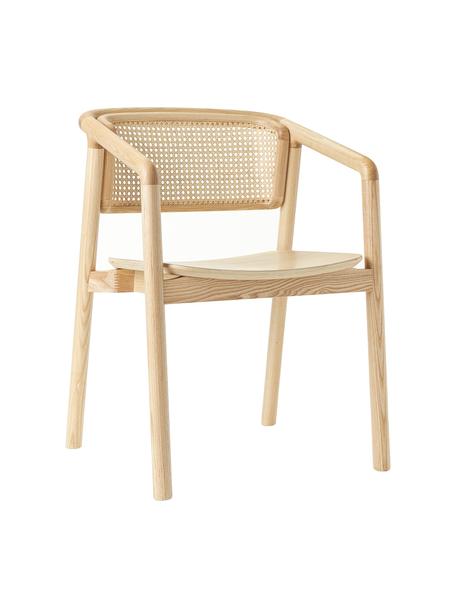 Židle s područkami a vídeňskou pleteninou Gali, Jasanové dřevo, béžová, Š 56 cm, H 55 cm