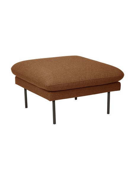 Sofa-Hocker Moby in Nougat mit Metall-Füßen, Bezug: Polyester Der hochwertige, Füße: Metall, pulverbeschichtet, Webstoff Nougat, 78 x 48 cm