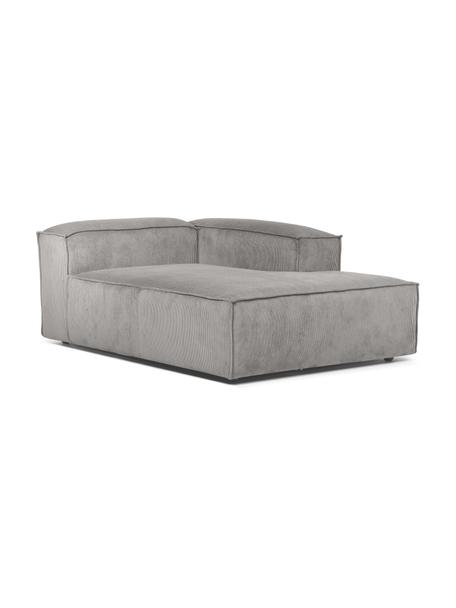 Diván modular de pana Lennon, Tapizado: pana (92% poliéster, 8% p, Estructura: madera de pino maciza, ma, Patas: plástico, Pana gris, An 119 x F 180 cm, chaise longue izquierda