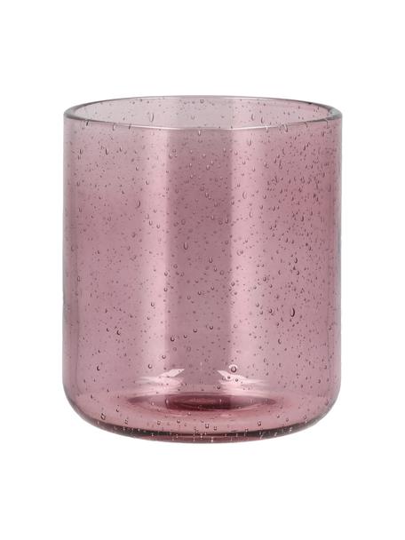 Waterglazen Valencia in roze, 6 stuks, Glas, Roze, Ø 8 x H 9 cm, 300 ml