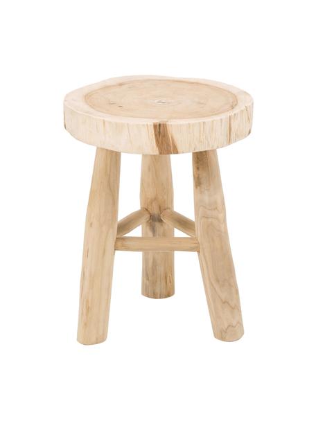 Okrągły stołek z drewna Beachside, Naturalne drewno mungur z recyklingu, Naturalne drewno mungur, Ø 40 x W 50 cm