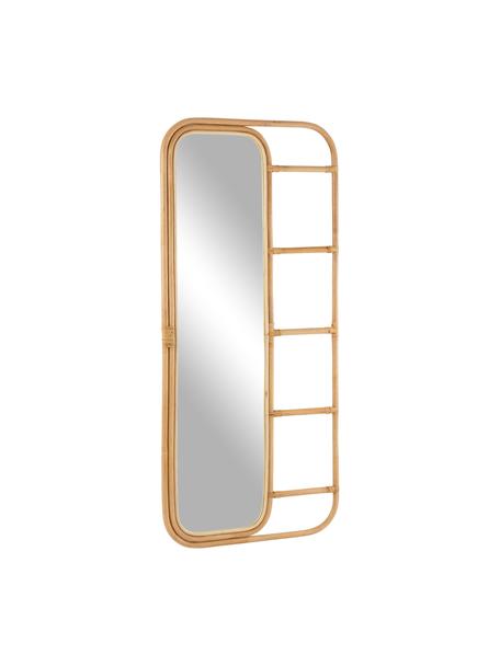 Lustro ścienne z rattanu Ladder, Rattan, Jasne drewno naturalne, S 80 x W 180 cm