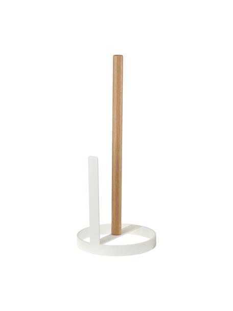 Portarotolo da cucina Tosca, Asta: legno, Bianco, legno chiaro, Ø 11 x Alt. 27 cm