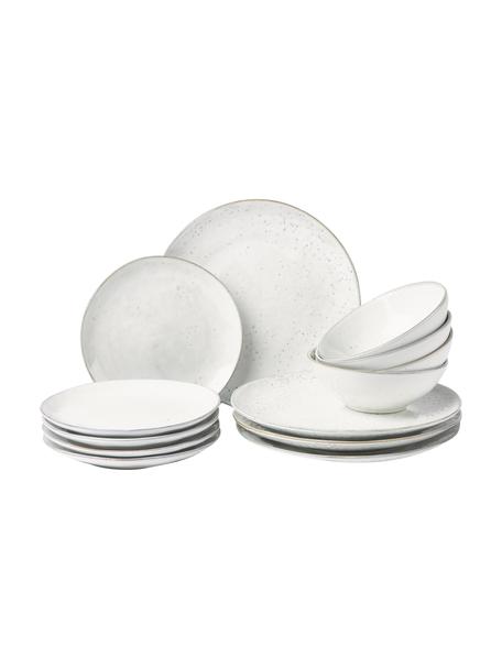 Set 12 stoviglie fatte a mano per 4 perosne Nordic Sand, Gres, Grigio-, tonalità beige, Set in varie misure