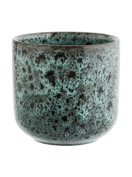 Becher Vingo, 2 Stück, Steingut, Blaugrün, Schwarz, Ø 9 x H 8 cm