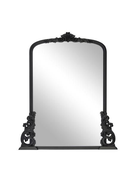 Barock-Wandspiegel Fabricio, Rahmen: Mitteldichte Holzfaserpla, Rückseite: Mitteldichte Holzfaserpla, Spiegelfläche: Spiegelglas, Schwarz, B 85 x H 100 cm