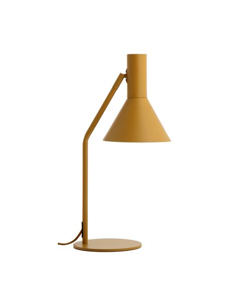 Lampada da scrivania gialla Lyss, Paralume: metallo rivestito, Base della lampada: metallo rivestito, Giallo senape, bianco, Larg. 26 x Alt. 50 cm