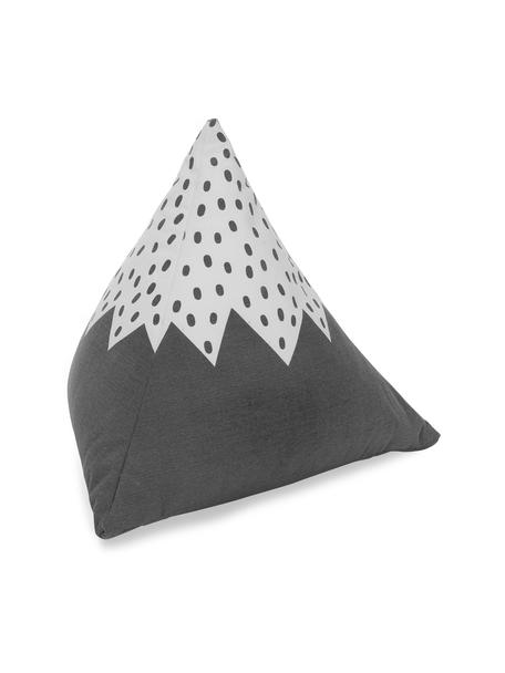 Bodenkissen Mountain aus Bio-Baumwolle, Bezug: 100% Biobaumwolle, Grau, gebrochenes Weiß, B 50 x L 50 cm