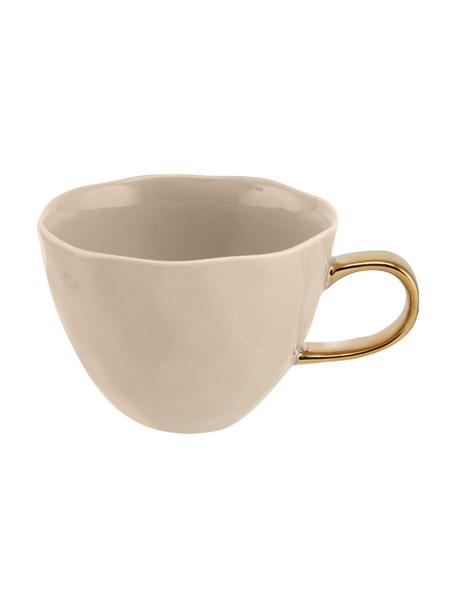 Tasse Good Morning, Steingut, Beige, Goldfarben, Ø 11 x H 8 cm, 350 ml