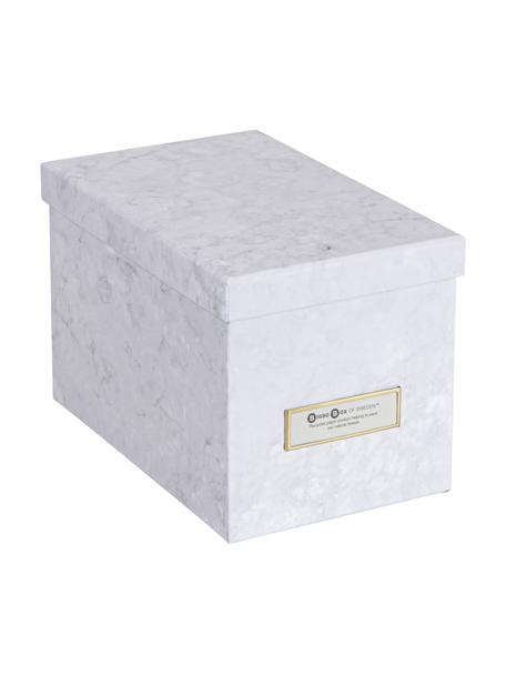 Aufbewahrungsbox Kristina, 2 Stück, Box: fester, laminierter Karto, Weiß, marmoriert, B 14 x H 15 cm