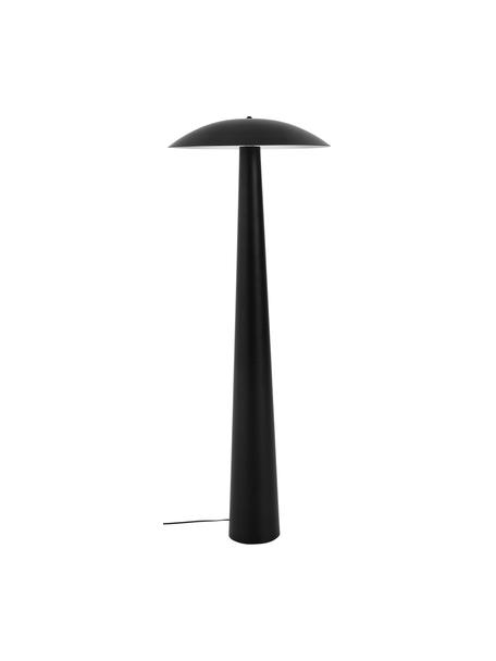 Lámpara de pie pequeña Moonbeam, Pantalla: metal recubierto, Cable: cubierto en tela, Negro, Ø 50 x Al 130 cm