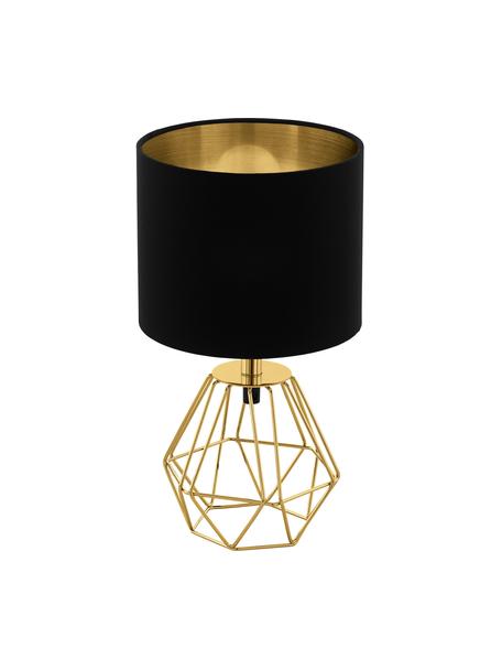 Malá nočná stolová lampa Phil, Čierna, odtiene zlatej, Ø 17 x V 31 cm