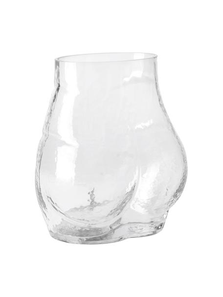 Designová skleněná váza Peach, Sklo, Transparentní, Š 20 cm, V 23 cm