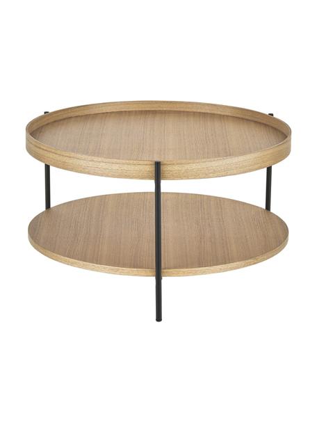 Runder Holz-Couchtisch Renee, Gestell: Metall, pulverbeschichtet, Eschenholz, Ø 69 cm