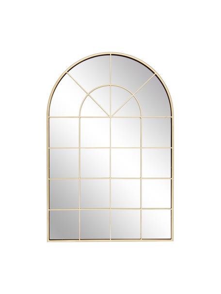 Specchio da parete look finestra con cornice in metallo dorato Clarita, Cornice: metallo rivestito, Retro: pannelli di fibra a media, Superficie dello specchio: lastra di vetro, Dorato, Larg. 60 x Alt. 90 cm