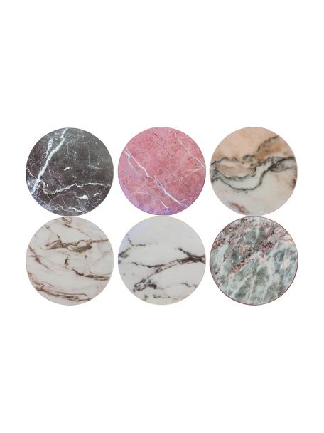 Posavasos de corcho Cork, 6 uds., Corcho recubierto, Efecto mármol, Ø 10 cm