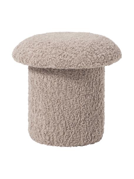 Teddy poef Shroom, Bekleding: 100% polyester (teddyvach, Taupe, Ø 45 x H 45 cm