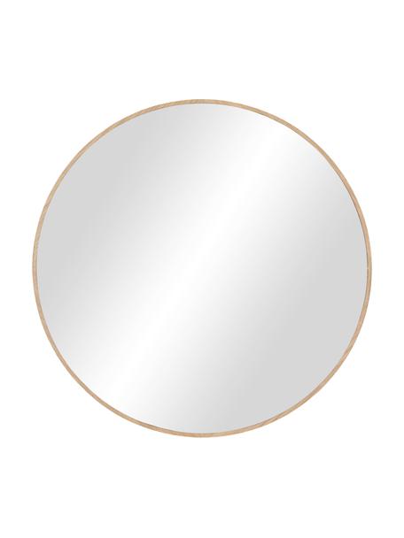 Specchio rotondo da parete con cornice in legno marrone Avery, Cornice: legno di quercia certific, Superficie dello specchio: lastra di vetro, Marrone, Ø 55 x Prof. 2 cm