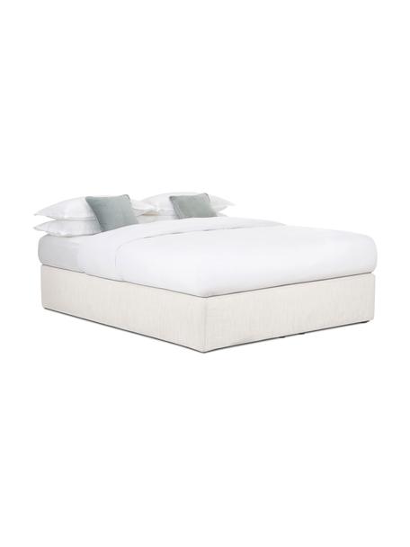 Łóżko kontynentalne bez zagłówka Enya, Nogi: tworzywo sztuczne, Greige tkanina, S 160 x D 200 cm, stopień twardości H2