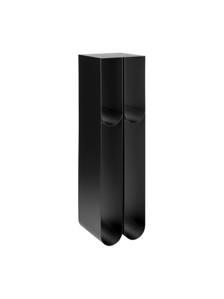Kovový ozdobný stĺp Curved, Oceľ s práškovým náterom, Čierna, Š 25 x V 100 cm