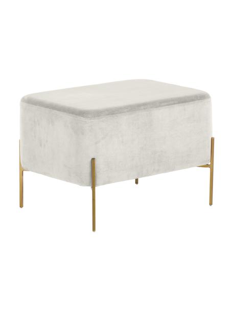 Široká sametová stolička Harper, Světle šedá, zlatá, Š 64 cm, V 44 cm