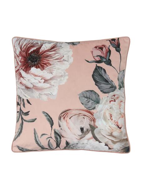 Poszewka na poduszkę z aksamitu Blossom, 100% aksamit poliestrowy, Blady różowy, S 45 x D 45 cm