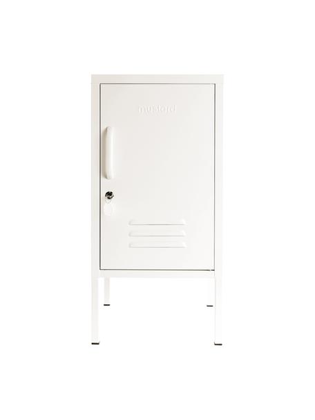 Mesilla de noche con puerta Shorty, Acero con pintura en polvo, Blanco crema, An 35 x Al 72 cm