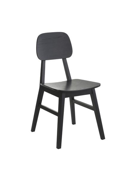 Chaise en bois noir Akina, 2 pièces, Noir