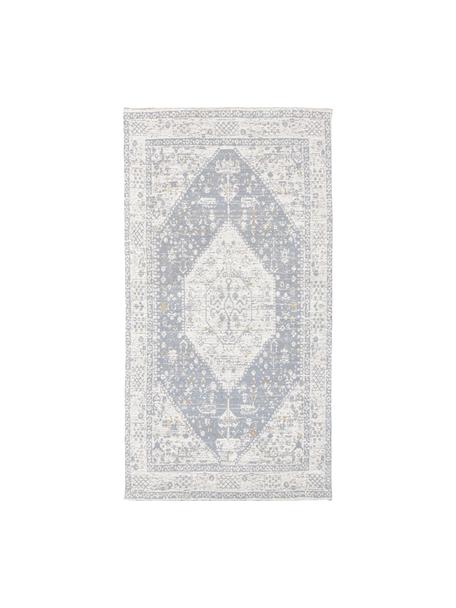 Ručně tkaný žinylkový koberec Neapel, Holubí modrá, krémově bílá, taupe, Š 300 cm, D 400 cm (velikost XL)