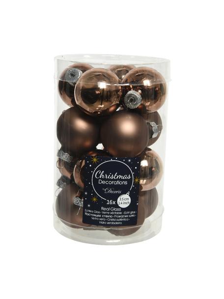 Set palline di Natale Evergreen, Vetro, Marrone noce, Ø 4 cm, 16 pz