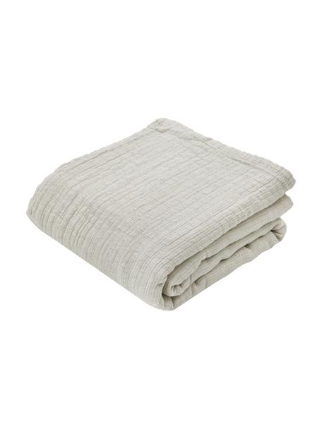 Colcha muselina de algodón Liv, 100% algodón, Gris claro, beige, An 260 x L 260 cm (para camas de 200 x 200 cm)