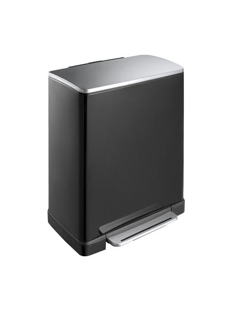 Pattumiera Recycle E-Cube, 28 L + 18 L, Contenitore: acciaio, Nero, Larg. 50 x Alt. 65 cm, 28 L + 18 L
