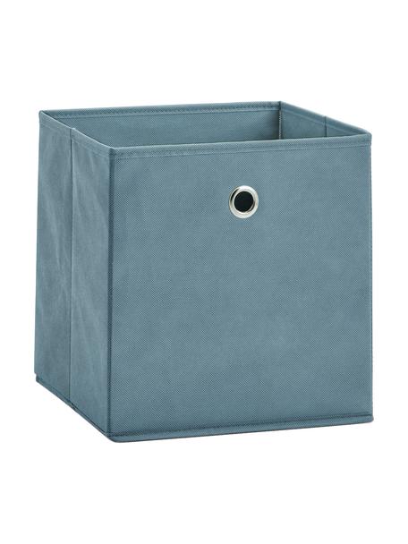 Caja Lisa, Tapizado: tela sin tejer, Estructura: cartón, metal, Azul, An 28 x Al 28 cm