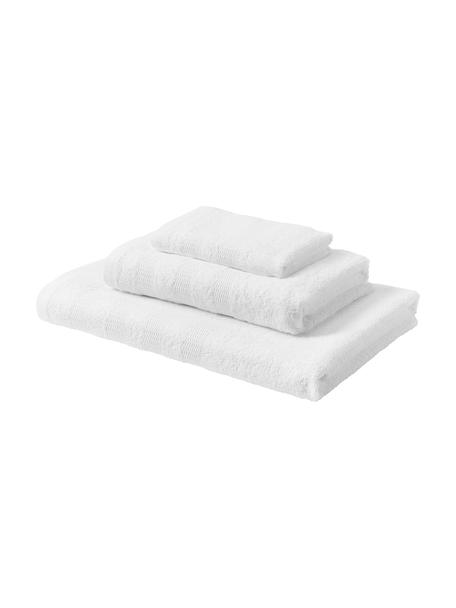 Komplet ręczników z bawełny Camila, 3 elem., Biały, Komplet z różnymi rozmiarami