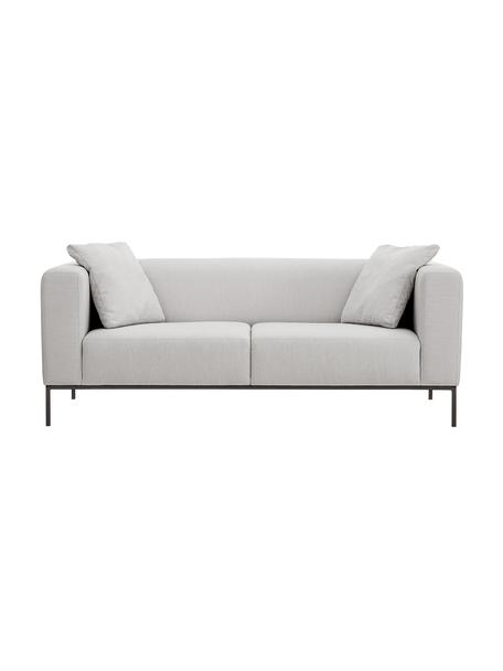 Sofa Carrie (3-Sitzer) in Grau mit Metall-Füßen, Bezug: Polyester 50.000 Scheuert, Gestell: Spanholz, Hartfaserplatte, Füße: Metall, lackiert, Webstoff Grau, B 202 x T 86 cm