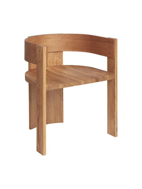 Drevená stolička s opierkami Collector, Dubové a orechové drevo, ošetrené olejom, Hnedá, Š 51 x H 51 cm