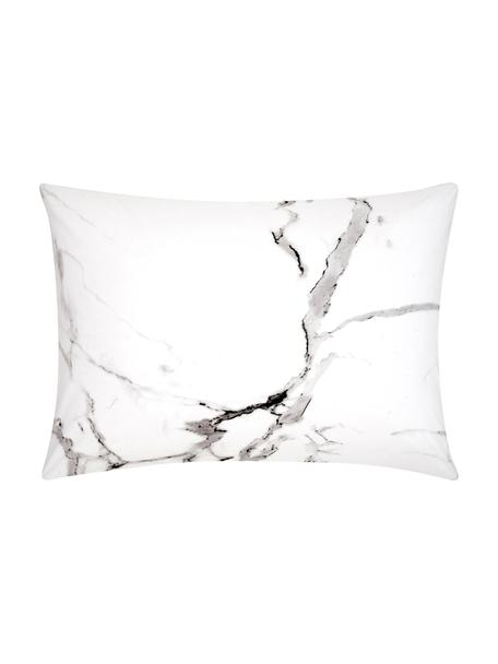 Funda de almohada de percal Malin, Mármol gris claro y negro, An 50 x L 70 cm