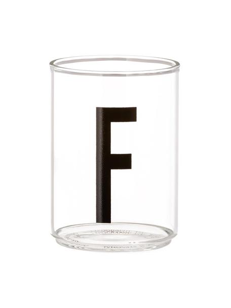 Vasos de diseño Personal (variantes de A a Z), Vidrio de borosilicato, Transparente, negro, Vaso F, 300 ml