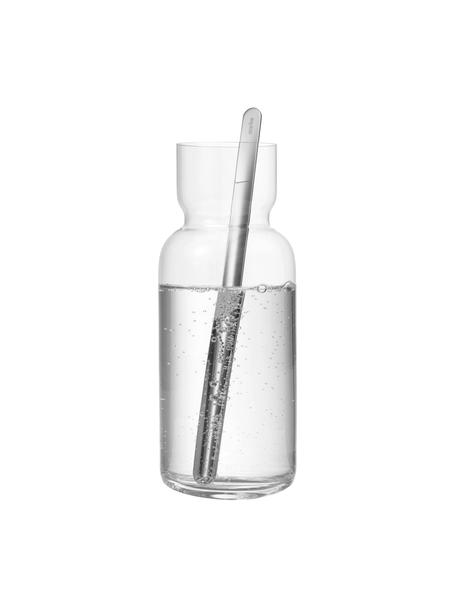 Carafe à eau avec cuillère Nesting, 2 élém., Transparent, couleur argentée, Ø 10 x haut. 24 cm, 1,1 L