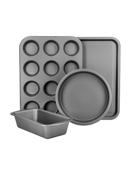 Bakpannenset KitchenCraft met antiaanbaklaag, set van 4, Staal met antiaanbaklaag, Zwart, Set met verschillende formaten