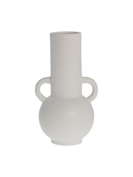 Vase artisanal céramique Anine, Céramique, Blanc, larg. 16 x haut. 29 cm