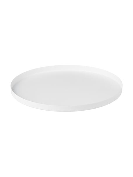 Rundes Deko-Tablett Circle in Weiß, Edelstahl, pulverbeschichtet, Weiß, matt, Ø 30 x H 2 cm
