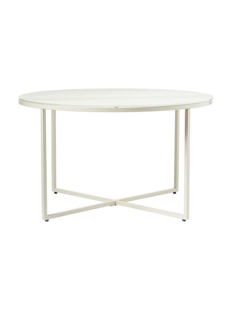 Table basse ronde avec plateau aspect travertin Antigua, Aspect travertin, beige, Ø 80 cm