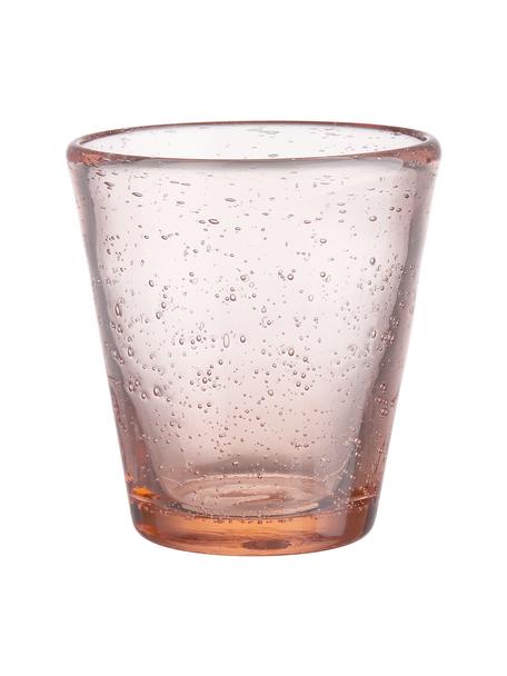 Szklanka ze szkła dmuchanego Water Color, 4 szt., Szkło, Pastelowy pomarańczowy, Ø 9 x W 10 cm, 290 ml
