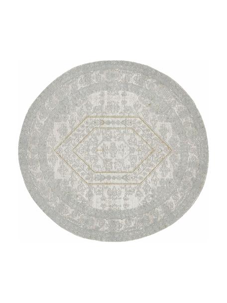 Okrúhly ženilkový koberec ﻿﻿vo vintage štýle Magalie﻿, ručne tkaný, 95% bavlna ženilka, 5% polyester, Béžová, Ø 150 cm (veľkosť M)