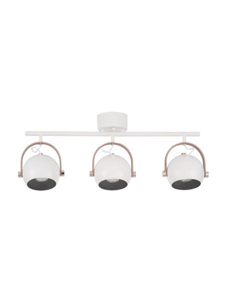 Grand spot plafond industriel avec décor en cuir Bow, Blanc, larg. 76 x haut. 32 cm